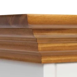 Wohnen Massivholzmöbel|Esszimmer-Vitrinen*Landhaus Vitrine in Weiß und Eiche - Bordona