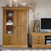 Wohnen Esszimmer-Vitrinen*Landhaus Vitrine Piatra in Kiefer Natur gelaugt