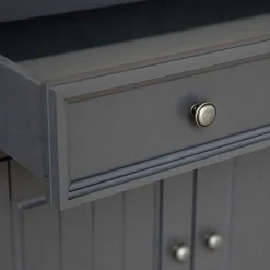 Wohnen Vitrinen|Wohnzimmer-Vitrinen*Landhaus Vitrinenschrank in Grau und Eiche - Witenga