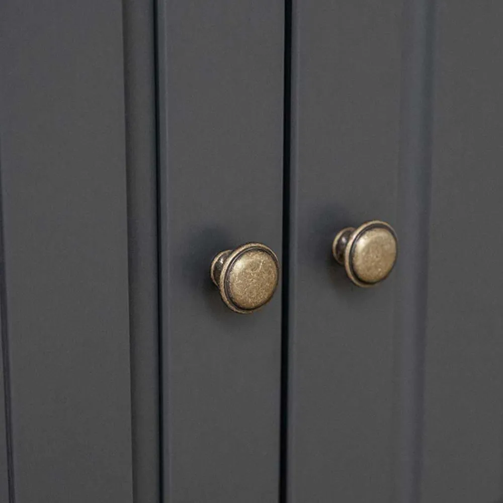 Wohnen Vitrinen|Wohnzimmer-Vitrinen*Landhaus Vitrinenschrank in Grau und Eiche - Witenga