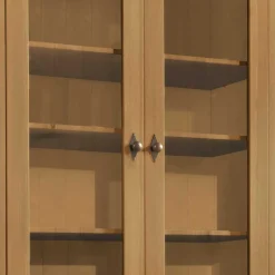 Wohnen Esszimmer-Vitrinen*Landhaus Vitrinenschrank in Kiefer Lauge & Grau - Eshelas