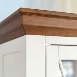 Wohnen Landhaus Vitrinenschrank aus Kiefer zweifarbig - Zalya