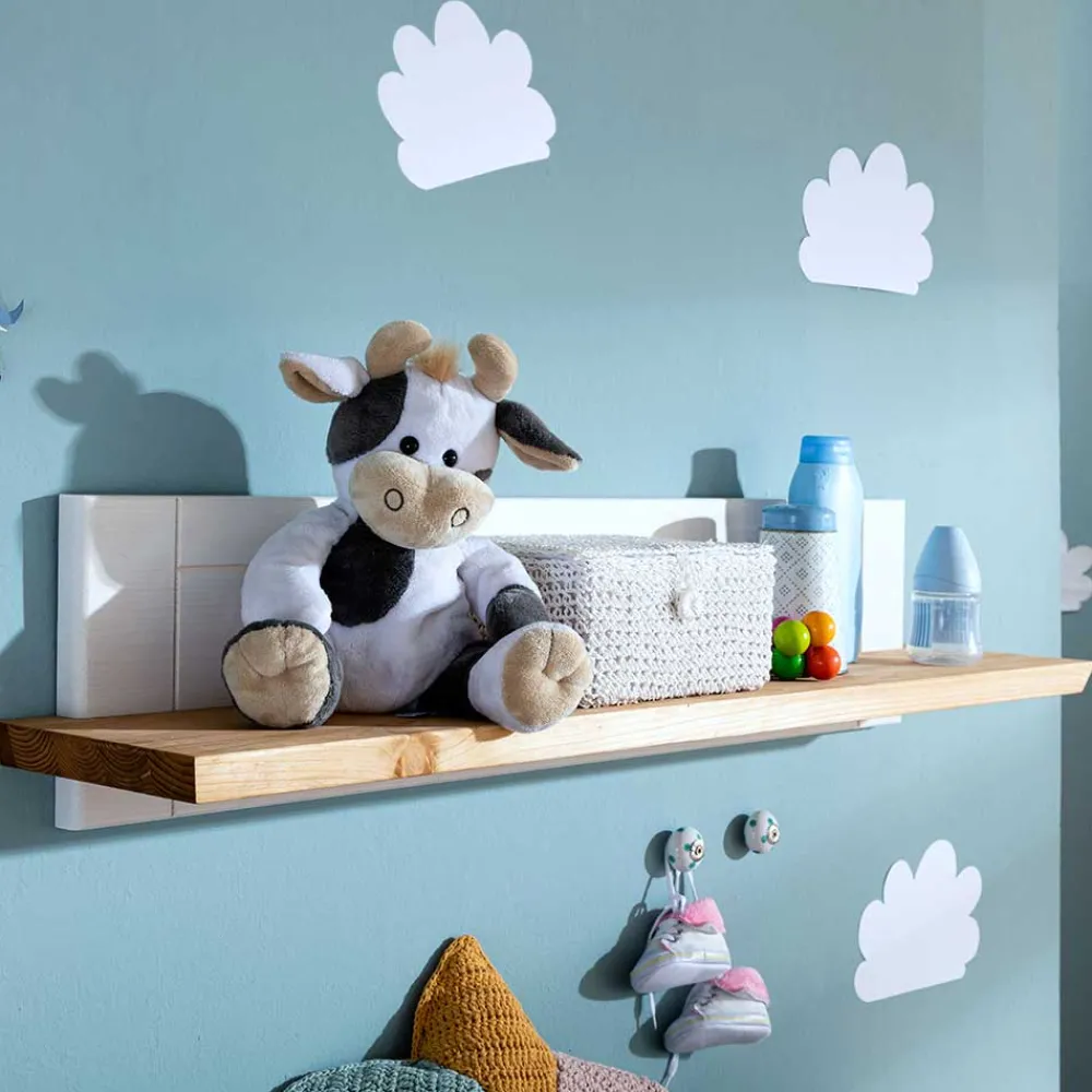 Kinder Wohnen Landhaus Wandboard in Weiß & Eichefarben - Envicron