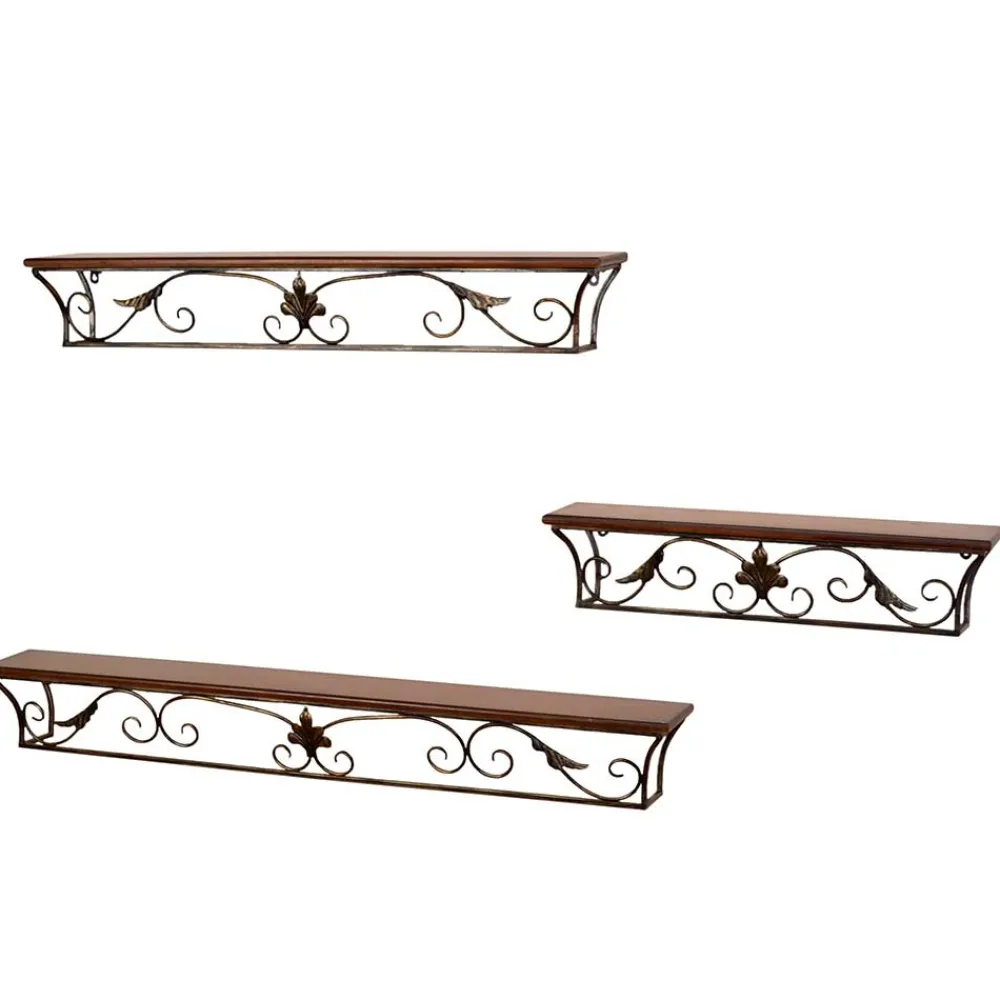 Wohnen Landhaus Wandkonsole Juliama mit Metall Verzierung