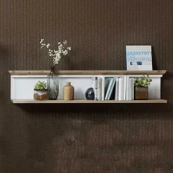 Wohnen Esszimmerregale|Regale*Landhaus Wandregal in Weiß & Eiche - Sinolita