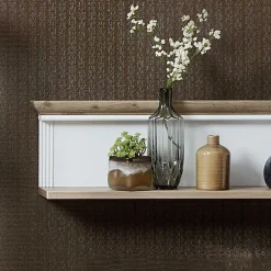 Wohnen Esszimmerregale|Regale*Landhaus Wandregal in Weiß & Eiche - Sinolita