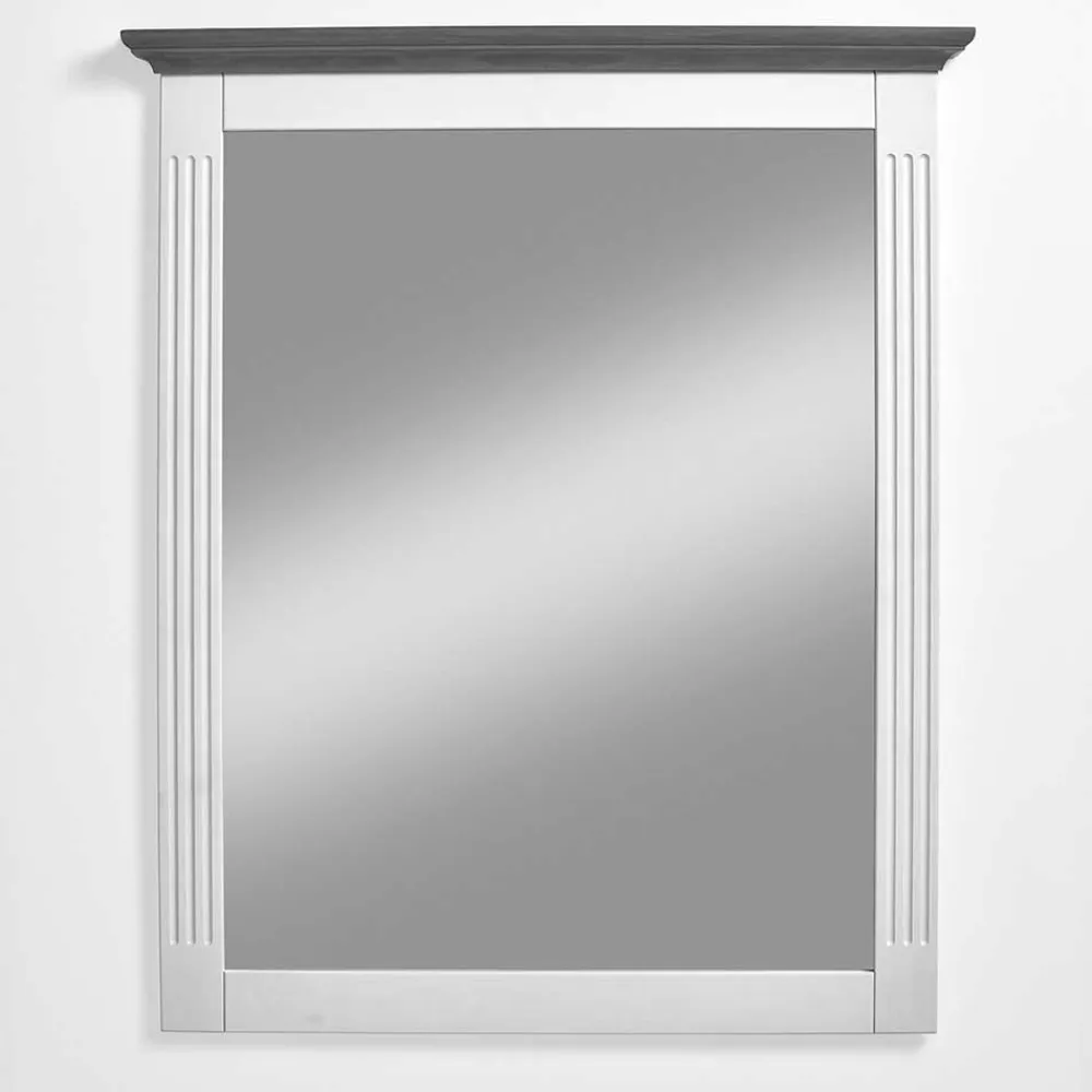 Wohnen Spiegel|Flurspiegel*Landhaus Wandspiegel in Weiß & Grau - Caneon