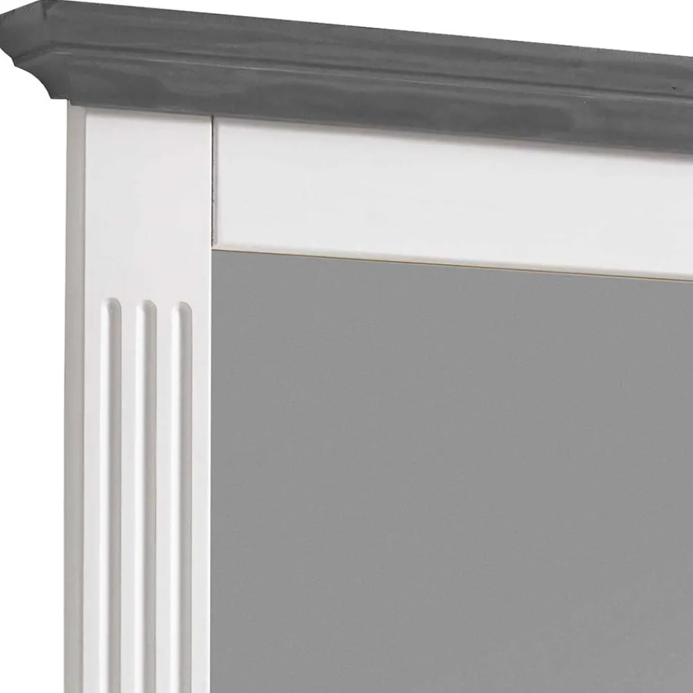 Wohnen Spiegel|Flurspiegel*Landhaus Wandspiegel in Weiß & Grau - Caneon