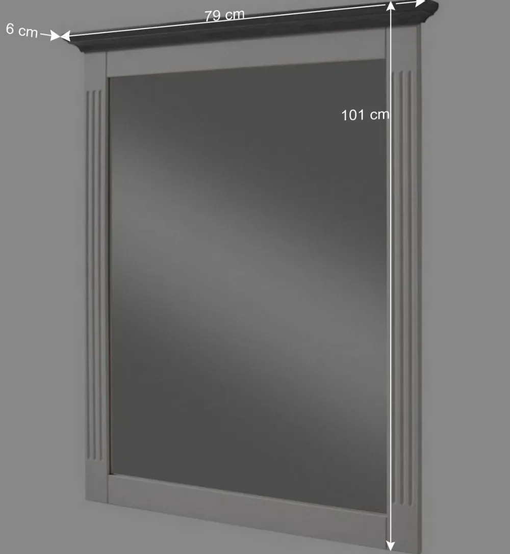 Wohnen Spiegel|Flurspiegel*Landhaus Wandspiegel in Weiß & Grau - Caneon