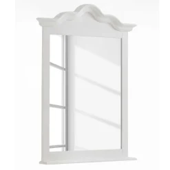 Wohnen Glasmöbel|Spiegel*Landhaus Wandspiegel in Weiß Laburita Holzrahmen Kiefer