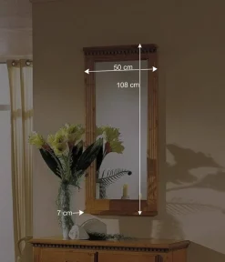 Wohnen Landhaus Wandspiegel Lerobonica aus Fichte massiv lackiert