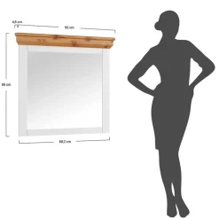 Wohnen Landhaus Wandspiegel mit Kiefernholz Rahmen - Saluts