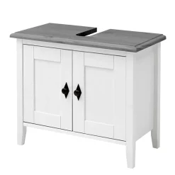 Wohnen Landhaus Waschtischunterschrank in Weiß & Grau - Mirandesca