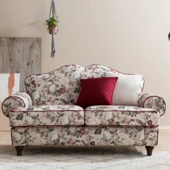 Wohnen Vintage Möbel*Landhaus Zweisitzer Couch mit Blumen - Baonga