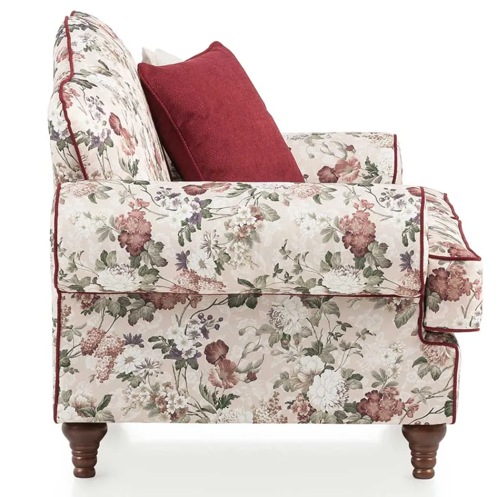 Wohnen Vintage Möbel*Landhaus Zweisitzer Couch mit Blumen - Baonga