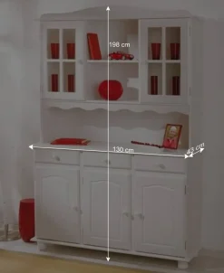 Wohnen Esszimmer-Vitrinen|Esszimmerschränke*Landhaus-Buffetschrank Nanini in Weiß