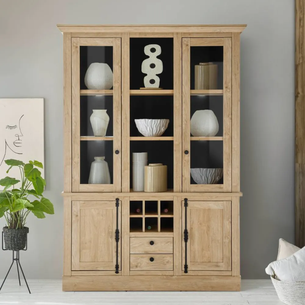 Wohnen Landhaus-Schrank in Eiche Gold - Hengas