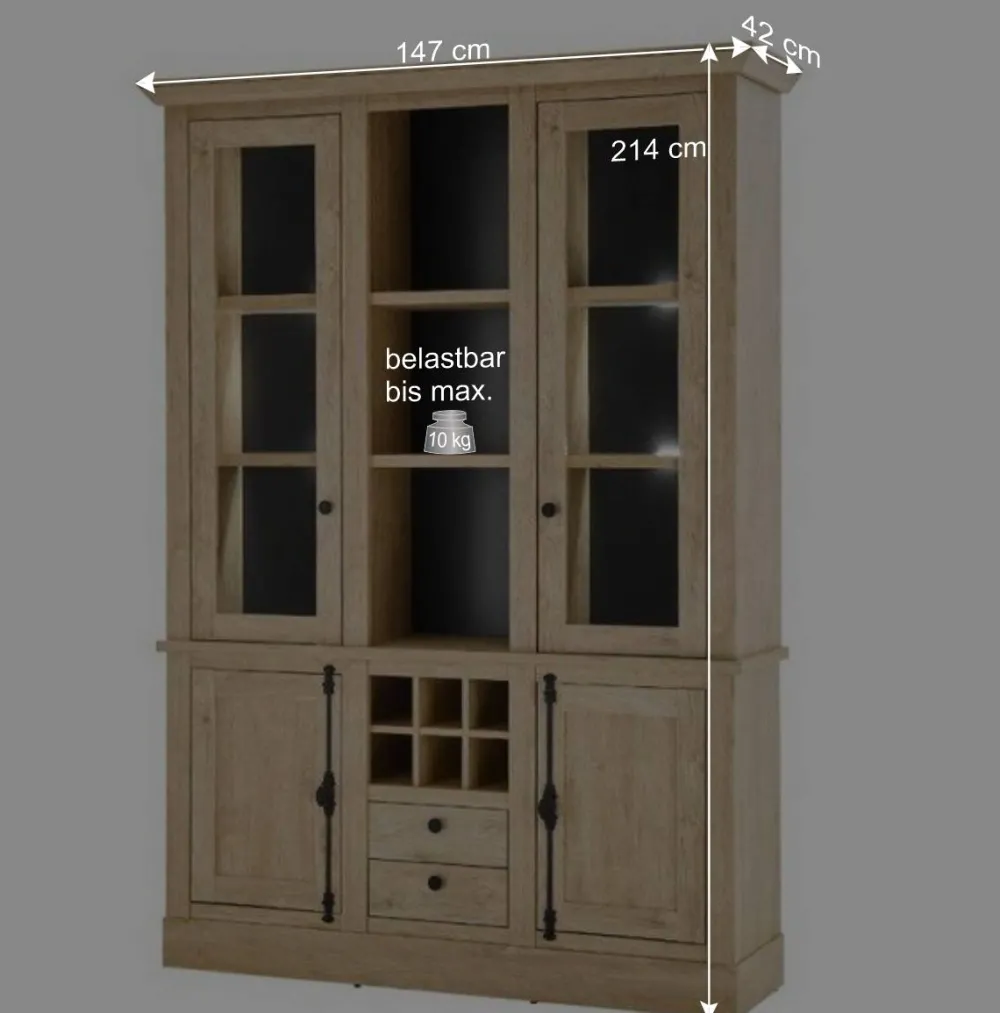 Wohnen Landhaus-Schrank in Eiche Gold - Hengas