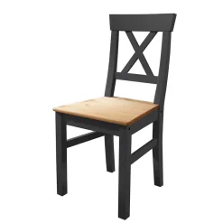 Wohnen Küchenstühle|Esszimmerstühle*Landhausstuhl aus Holz in Grau & Eichefarben - Ustricia