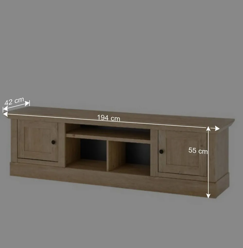 Wohnen Tv & Hifi-Möbel|Tv & Hifi-Möbel*Landhaus-TV-Lowboard in Eiche Gold - Hengas