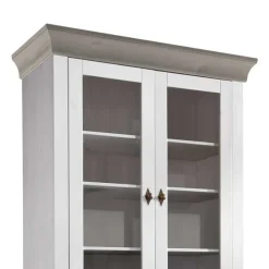 Wohnen Esszimmer-Vitrinen*Landhausvitrine Mirandesca in Weiß Grau