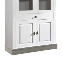 Wohnen Esszimmer-Vitrinen*Landhausvitrine Mirandesca in Weiß Grau