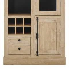 Wohnen Vitrinen|Wohnzimmer-Vitrinen*Landhaus-Vitrinenschrank in Eiche Gold - Hengas