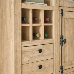 Wohnen Vitrinen|Wohnzimmer-Vitrinen*Landhaus-Vitrinenschrank in Eiche Gold - Hengas