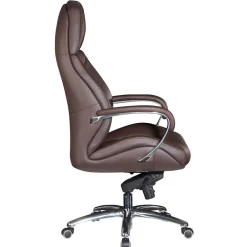 Wohnen Leder Bürosessel in Dunkelbraun - Kosra