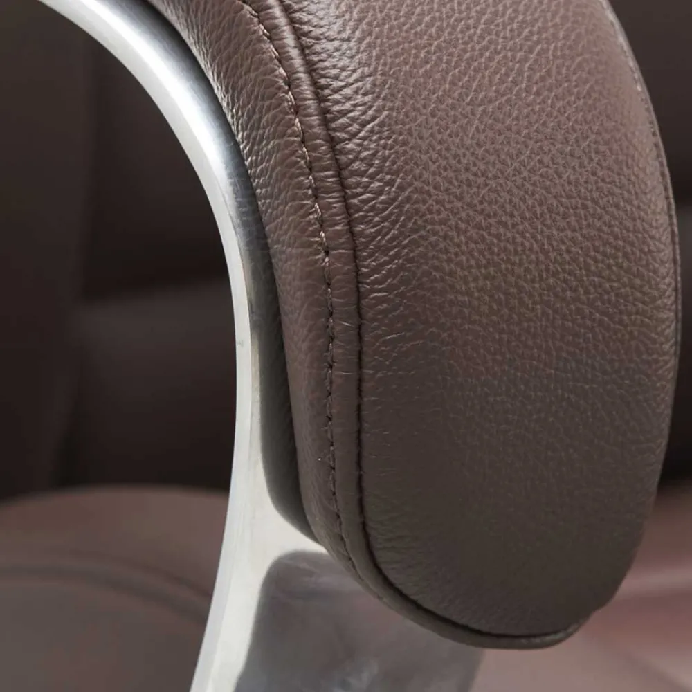 Wohnen Leder Bürosessel in Dunkelbraun - Kosra