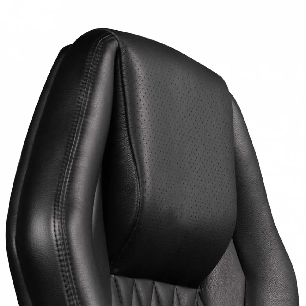 Wohnen Bürostühle*Leder Bürostuhl mit hoher Lehne in Schwarz - Posadas