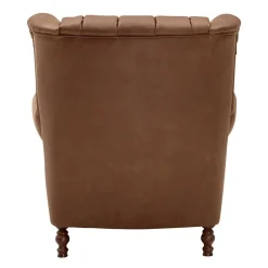 Wohnen Leder Chesterfieldsessel in Cognac Braun - Martinos