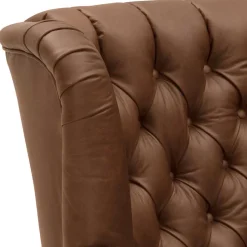 Wohnen Leder Chesterfieldsessel in Cognac Braun - Martinos