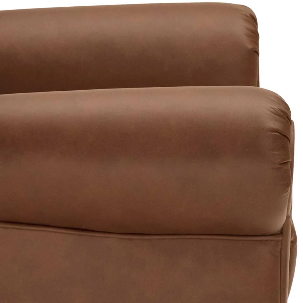 Wohnen Leder Chesterfieldsessel in Cognac Braun - Martinos