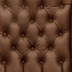 Wohnen Leder Chesterfieldsessel in Cognac Braun - Martinos