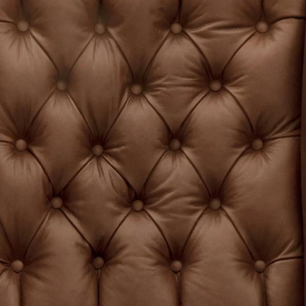 Wohnen Leder Chesterfieldsessel in Cognac Braun - Martinos