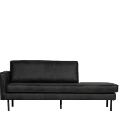 Wohnen Leder Daybed in Schwarz - Avonita