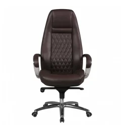 Wohnen Leder Drehstuhl fürs Büro in Dunkelbraun - Tabara