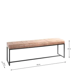 Wohnen Küchenbänke|Esszimmerbänke*Leder Polsterbank in Braun - Eccossi