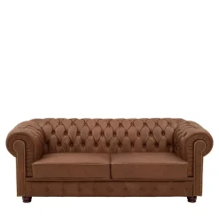 Wohnen Leder Polstergarnitur Chesterfield - Gonron (dreiteilig)