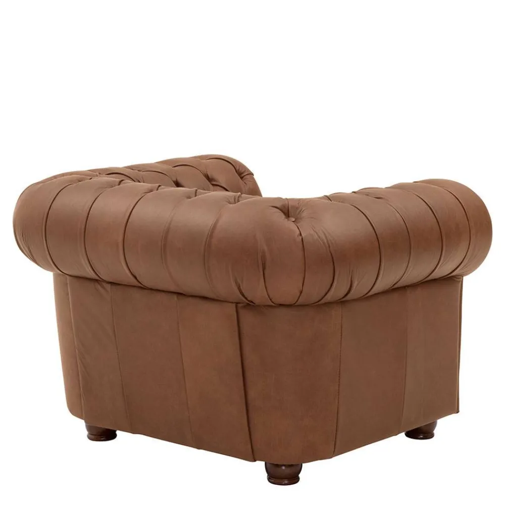 Wohnen Leder Polstergarnitur Chesterfield - Gonron (dreiteilig)