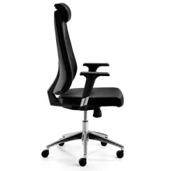 Wohnen Bürostühle*Leder Schreibtischstuhl in Schwarz - Bostaoro