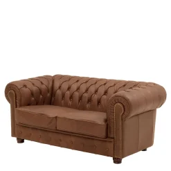 Wohnen Chesterfield Möbel*Leder Zweisitzer-Sofa im Chesterfield Design - Gonron