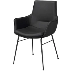 Wohnen Lederstühle in Schwarz - Pomo (2er Set)