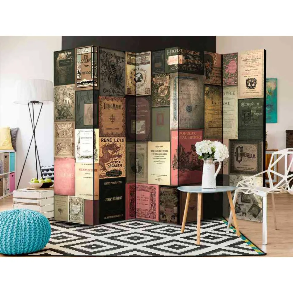 Wohnen Leinwand Paravent Alte Buch Titel - Egilla