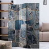 Wohnen Graue Möbel|Paravents*Leinwand Paravent in grauer Stein Mauer Optik - Tordino