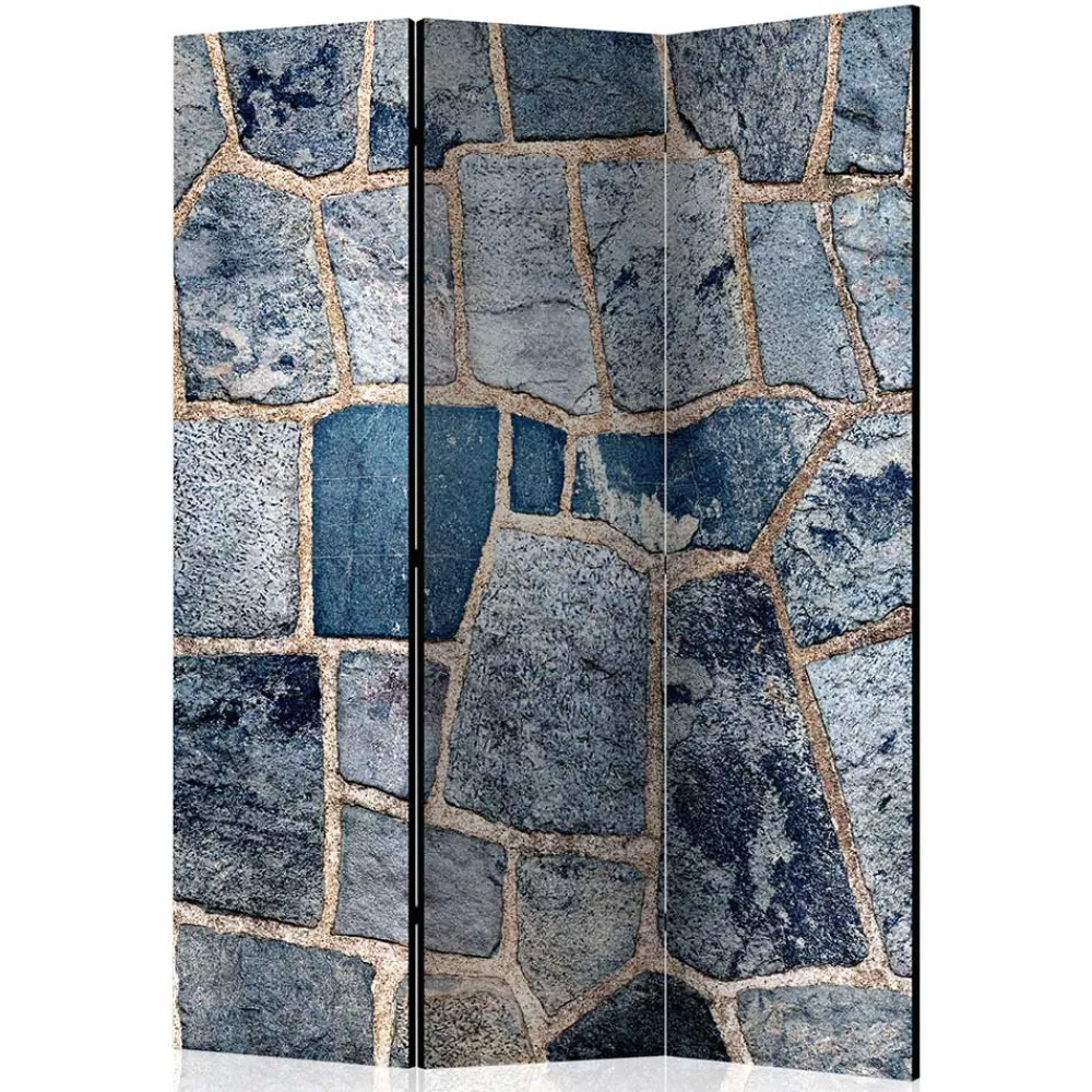 Wohnen Graue Möbel|Paravents*Leinwand Paravent in grauer Stein Mauer Optik - Tordino