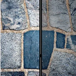 Wohnen Graue Möbel|Paravents*Leinwand Paravent in grauer Stein Mauer Optik - Tordino