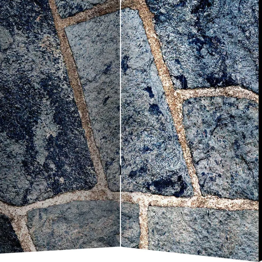 Wohnen Graue Möbel|Paravents*Leinwand Paravent in grauer Stein Mauer Optik - Tordino