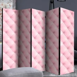 Wohnen Vintage Möbel*Leinwand Paravent in Rosa - Chesterfield - Mitalona